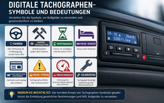 Digitale Tachographen Symbole und Bedeutungen