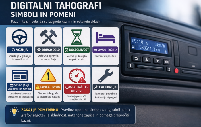Simboli digitalnih tahografov in pomen